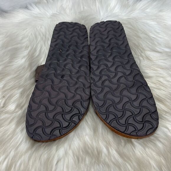 Birkenstock Betula Zara Brown Embroidered Slide Sandals Sz 11 - Picture 6 of 6